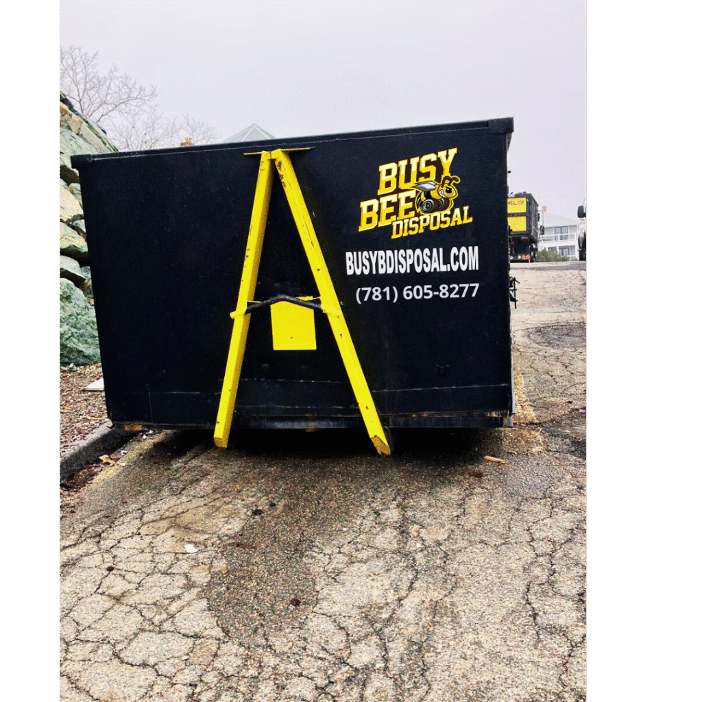 busy bee black and yellow dumpster